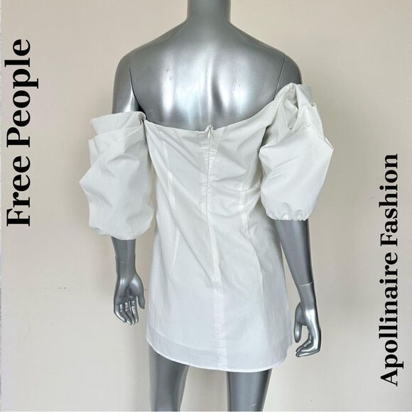 FREE PEOPLE CARLIE TUNIC DRESS WHITE MEDIUM NWT - Picture 3 of 4